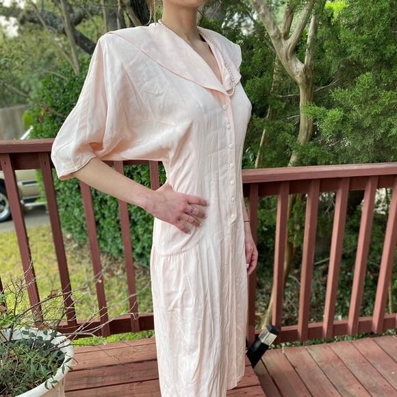 1980s vintage Holly Sharp Light Pink Summer Dress - Picture 3 of 4